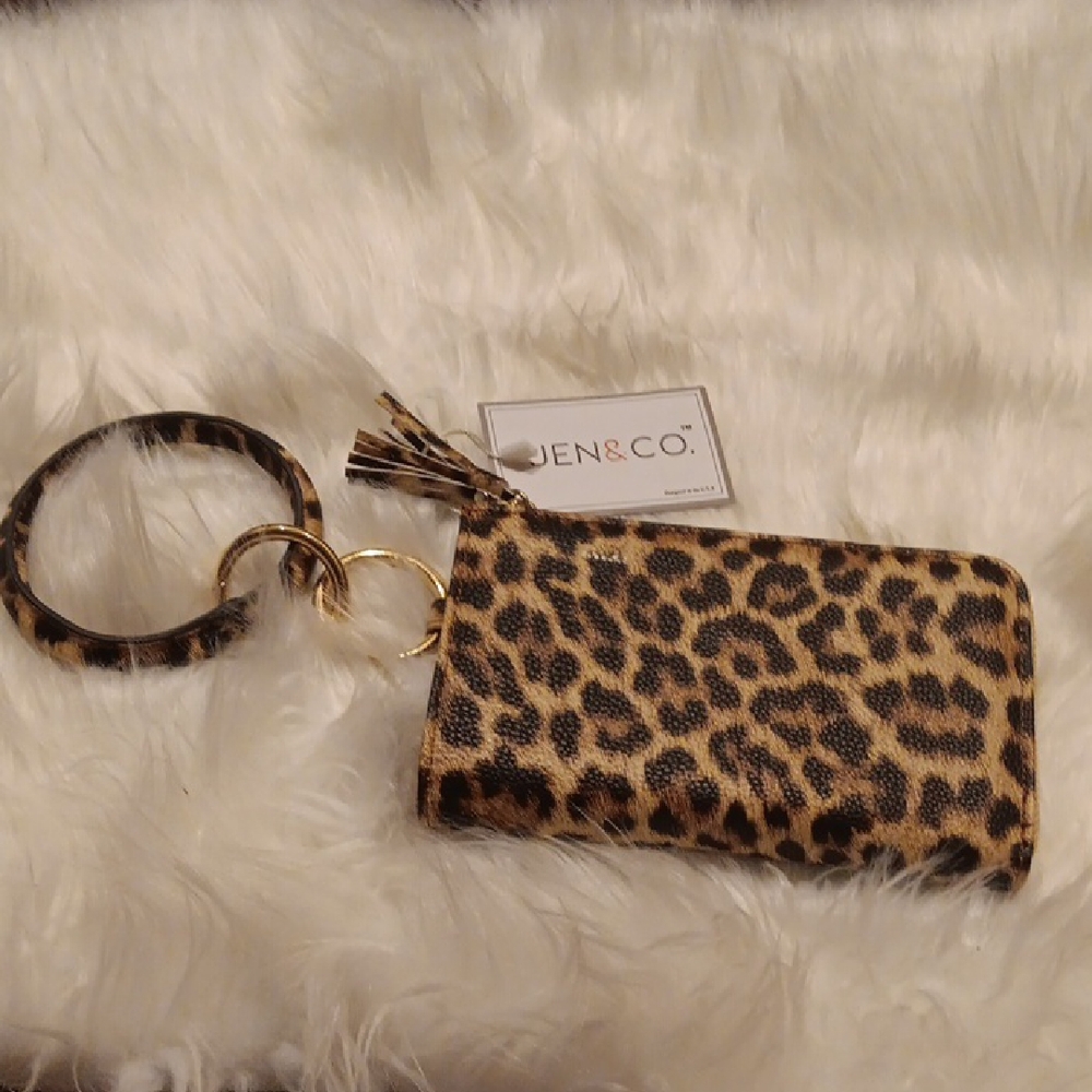 Leopard Print Keychain Wristlet